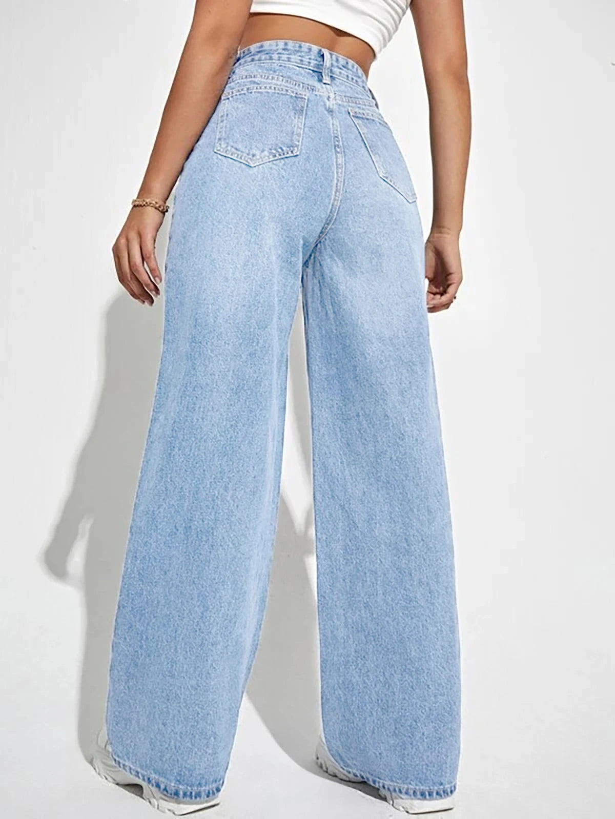 Women's Jeans Pant High Waist Straight Fit Wide Leg Jeans Trouser Pant