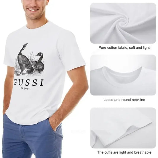 t-shirt men cotton G U S S I ( geese ) Funny Slogan T-Shirt cute clothes for men summer t-shirt for man