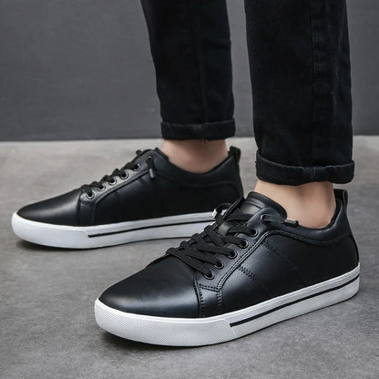Fashion Men's Sneakers Comfortable Soft Thick Soled Outdoor Business Casual Shoes Anti Slip Wear-resistant Classic Leather Shoes