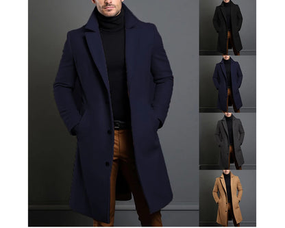 Winter Men's Trench Coats Luxury Male Mid-Long Warm Wool Jackets Casual Mens Business Comfortable Overcoat Clothing