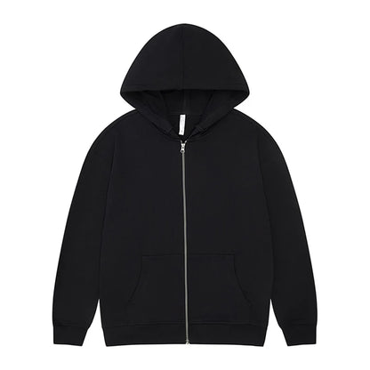 High Quality 330gsm 100% cotton Oversized Heavyweight Blank Zipper Hoodie Sweater Oversized Blank Zip Up Hoodie For Men