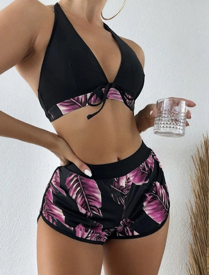 Female Bikini Set Sexy Printed Swimwear Three Piece Bathing Suit Beachwear Summer Swimsuit For Women Tankini Fashion Bikinis