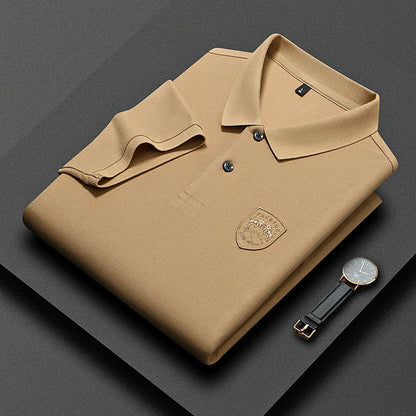 Men's high quality summer new lapel men's short sleeve polo shirt fringe solid color business casual men's polo shirt M-4XL 201
