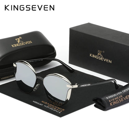 KINGSEVEN Fashion Cat Eye Polarized Sunglasses Women Luxury Ladies Driving Butterfly Glasses Men UV400 Large Frame Eyewear