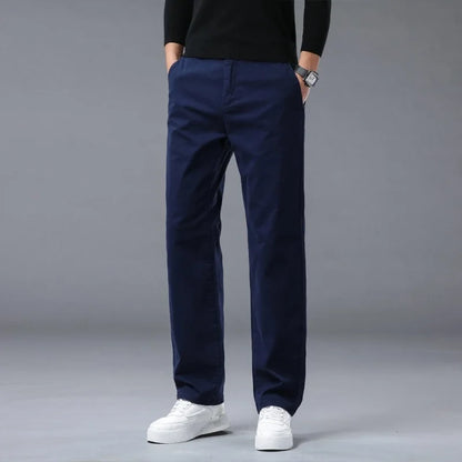 190 Cm Tall Men's Pants Summer Straight Chino Trouser Male Stretch Cotton Office Work Extra Long Leg Length 115 110cm Lengthed