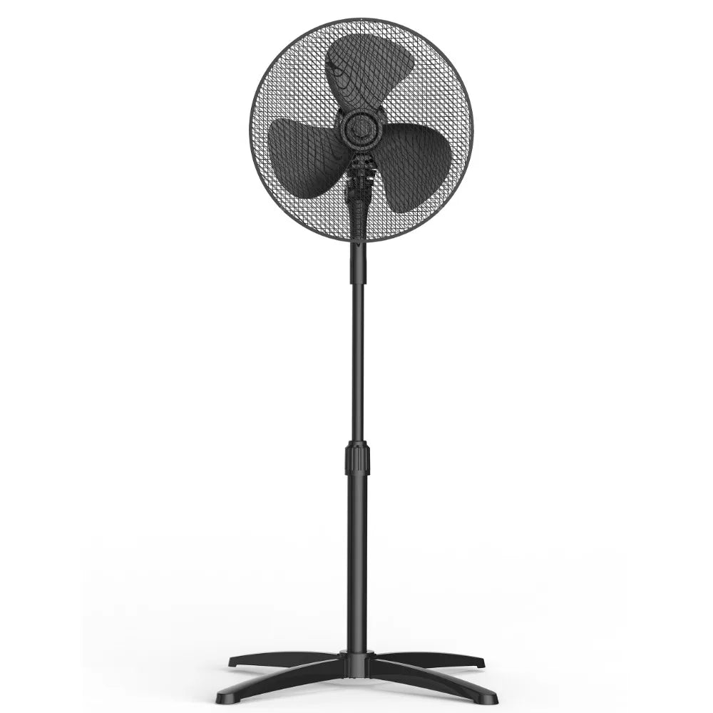 Midea 40W Pedestal Fan, 3 Speed Settings, 90° Oscillation, Adjustable Height, Powerful Airflow and Quiet Operation