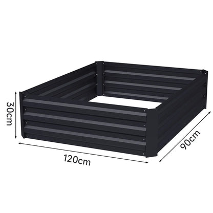 【Breeins】Metal Raised Garden Bed, Rectangle Raised Planter for Flowers Plants, Vegetables Herb