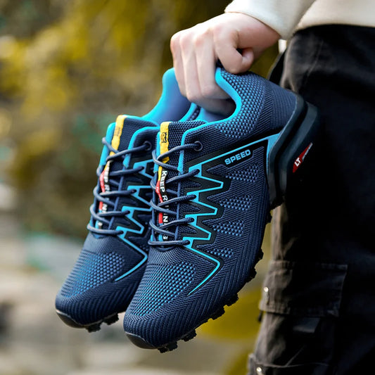 2025 New Men Running shoes Outdoor Breathable Anti-skid Wear-resistant Lace-up Sneakers Male Jogging Training Travel Sport Shoes