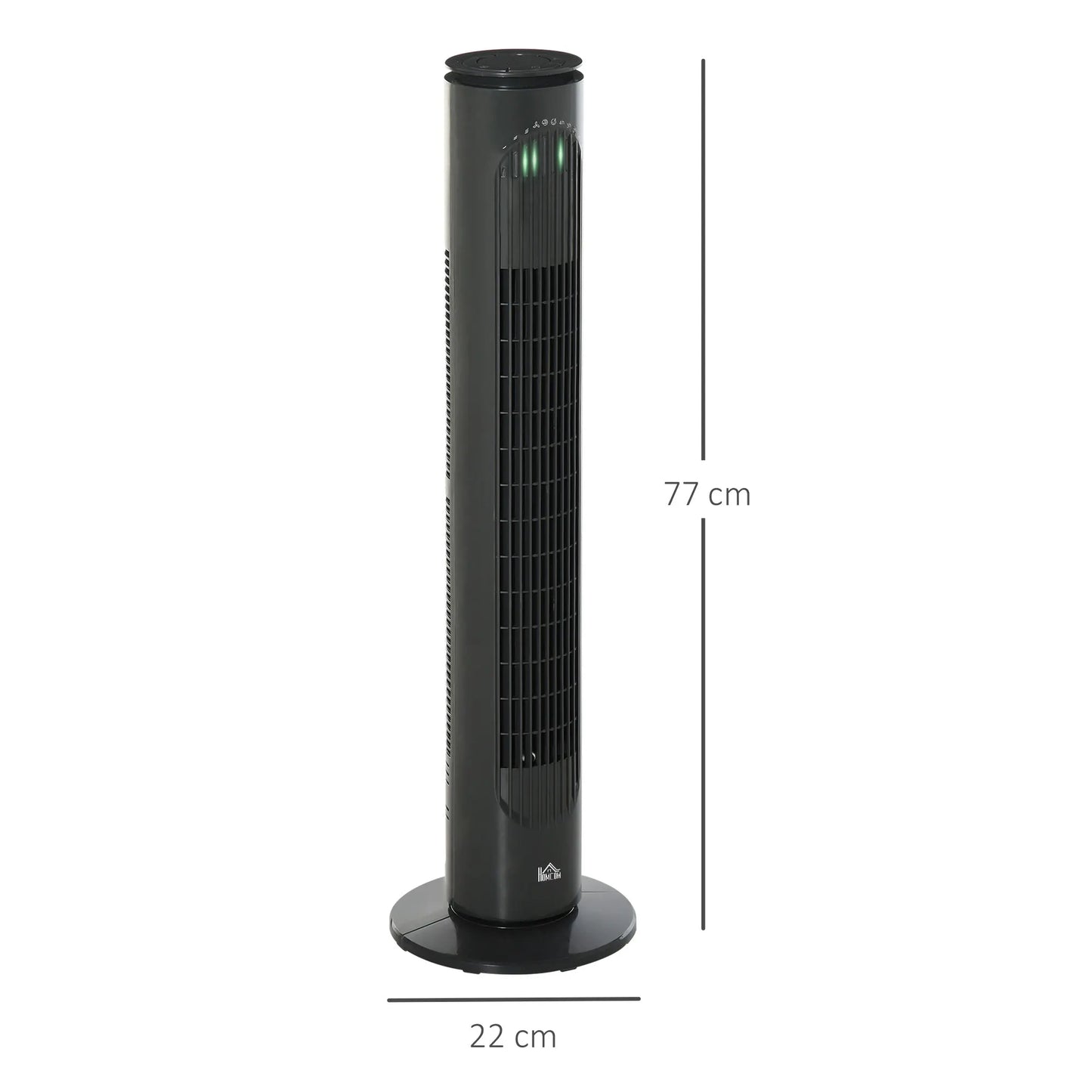 HOMCOM 30 Inch LED Tower Fan 70° Oscillation 3 Speed 3 Mode Remote Controller