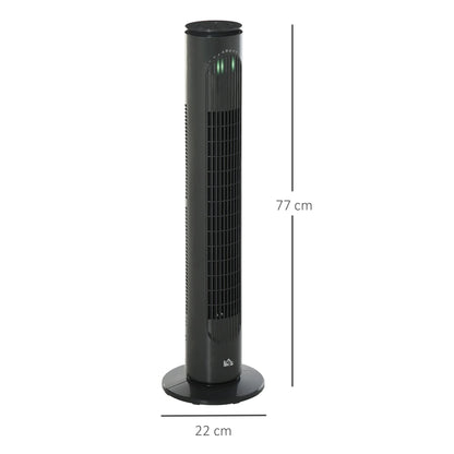 HOMCOM 30 Inch LED Tower Fan 70° Oscillation 3 Speed 3 Mode Remote Controller