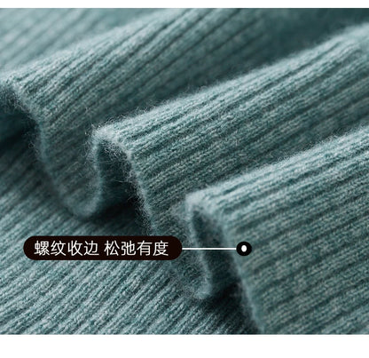 Autumn and winter new 100% pure wool sweater men's POLOL neck sweater lapel button cashmere sweater business bottoming shirt.
