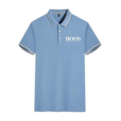 Solid Color Polo Shirt Men's Business Polo Collar Half Sleeved Top 2024 Summer Casual Short Sleeved T-shirt for Men An