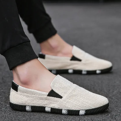Men's Board Shoes Summer New Luxury Canvas Breathable Soft Sole Hiking Casual Fashion Trend Linen Lazy Fashion Brand Shoes