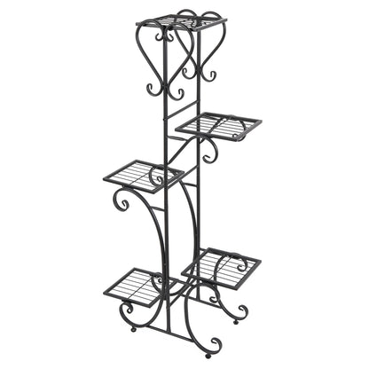 Tall Plant Rack Stand 5 Tiered Metal Plant Shelf Garden Flower Pots Display Holder