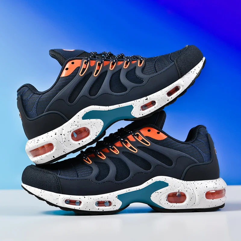 Fashionable casual men's sneakers non-slip wear-resistant air cushion sneakers outdoor lightweight breathable mesh running shoes