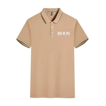 Solid Color Polo Shirt Men's Business Polo Collar Half Sleeved Top 2024 Summer Casual Short Sleeved T-shirt for Men An