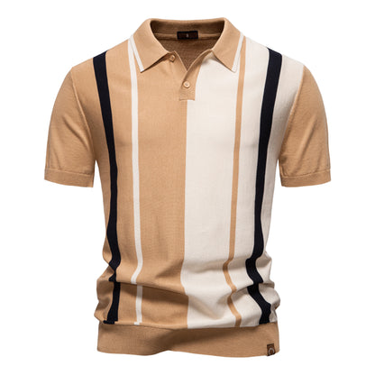 AIOPESON Brand Men's Striped Mesh Polo Shirt for High Quality Breathable Fabric Stylish Casual Male Polo Shirts ﻿
