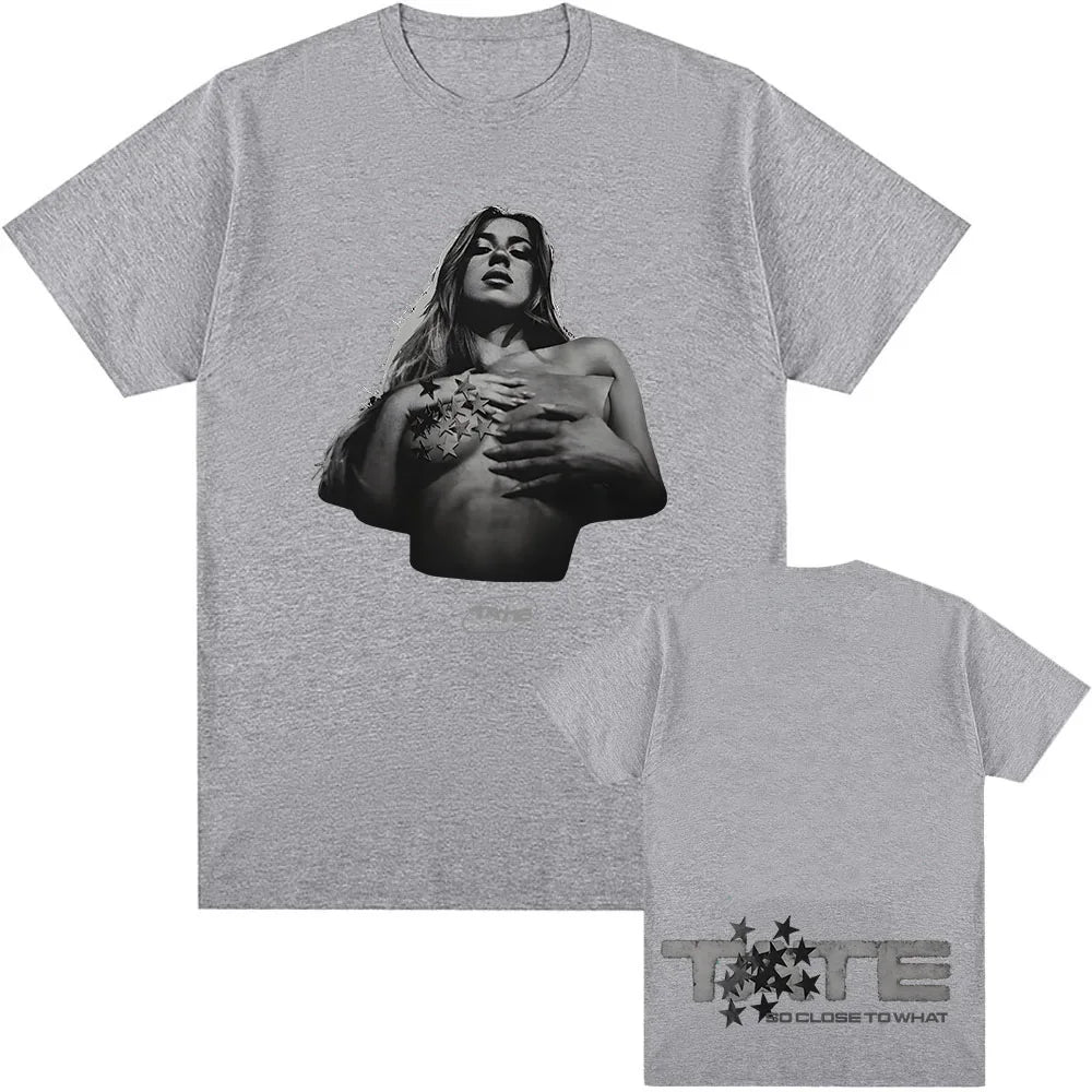 T Shirt Tate McRae So Close To What Tshirts 2025 New Album Singer Printing T-shirt Cotton Tees Summer Round Neck Mens Clothing