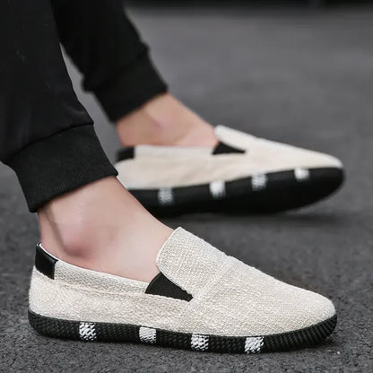 Men's Board Shoes Summer New Luxury Canvas Breathable Soft Sole Hiking Casual Fashion Trend Linen Lazy Fashion Brand Shoes