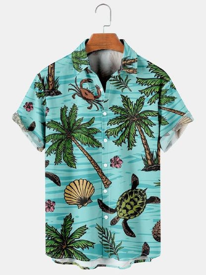 Hawaiian 3D Print Coconut Tree Men's Summer Beach Shirts Casual Street Outdoor Hip Hop Mens Clothes 2025 Harajuku Blouse Tops