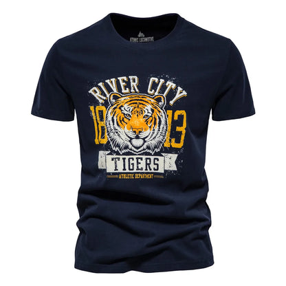 AIOPESON Cotton T Shirt for Men Brand Quality Print Men's T-shirts Casual Slim Fit O-neck Short Sleeve Summer Men Tops Tee Shirt
