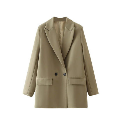 Blazer Woman Black Beige Khaki Blue Green Gray Women coat Fashion Office Wear Women's Blazers Jacket Outerwears 2025