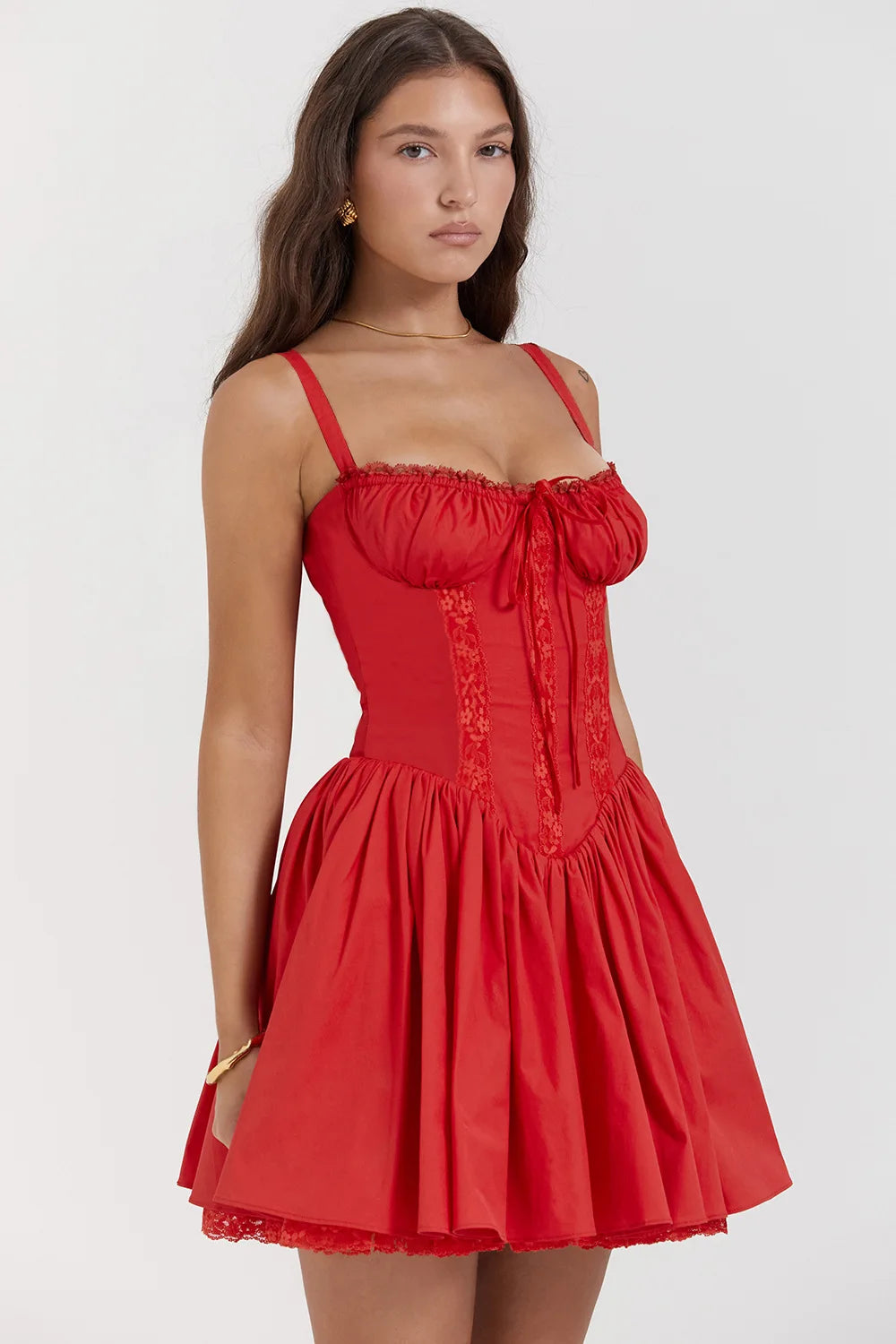 Sexy Lace Floral Corset Short Dress Women's Slip White Yellow Casual Bandage Dresses Female Clothing Party Birthday Summer 2025