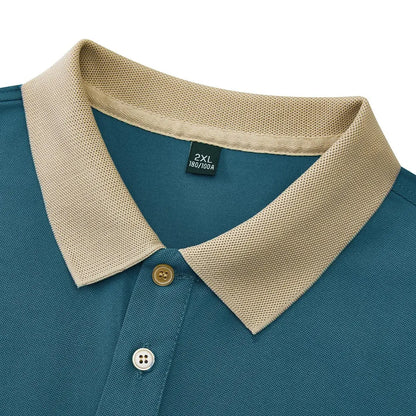 High Quality Sports Leisure Polo Shirts Patchwork Lapel collar short sleeved T-shirt Comfortable Golf men's Clothes summer