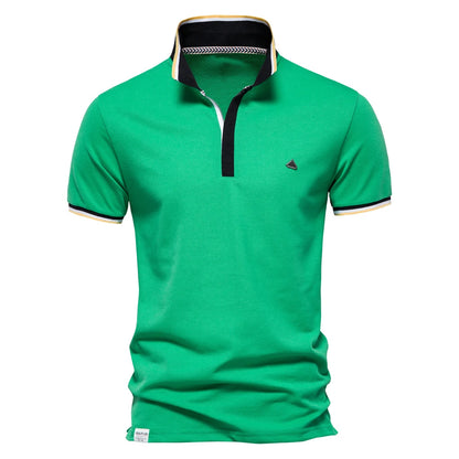 AIOPESON Summer Cotton Dot Printed Polo Shirts for Men Casual Social Business Mens Polos Short Sleeve Polo Men's Clothing
