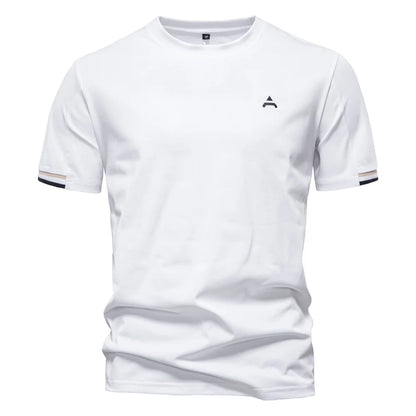 AIOPEAON Mens Solid Color Sporty O-neck Casual T-Shirt For Stylish Wear High Quality Male Tops Men's T-shirts