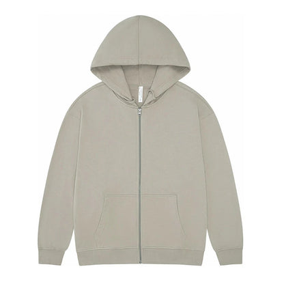 High Quality 330gsm 100% cotton Oversized Heavyweight Blank Zipper Hoodie Sweater Oversized Blank Zip Up Hoodie For Men