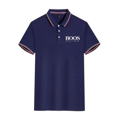 Solid Color Polo Shirt Men's Business Polo Collar Half Sleeved Top 2024 Summer Casual Short Sleeved T-shirt for Men An