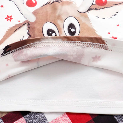 Family Matching Christmas Pajamas Sets Mother And Kids Pyjamas Deer Print Tops+Pants Xmas Sleepwear Baby Romper Pet Dog Clothes