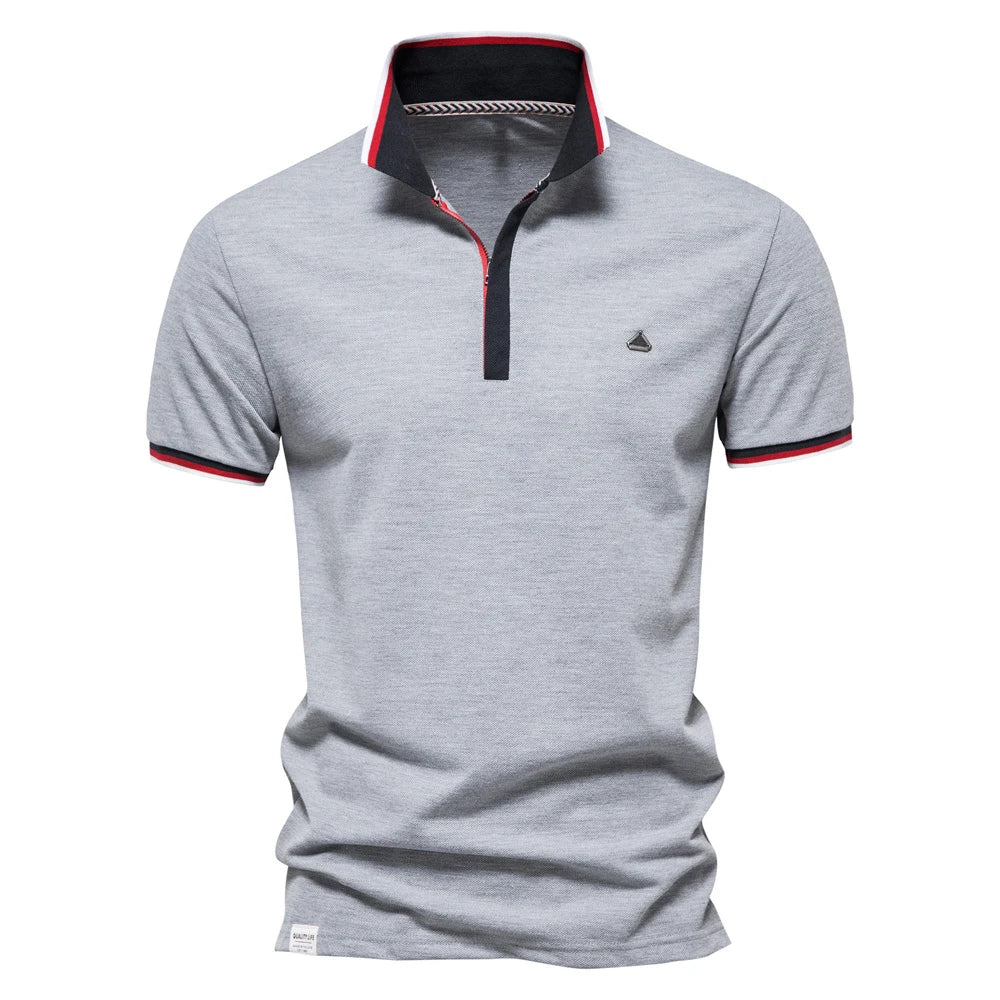 AIOPESON Summer Cotton Dot Printed Polo Shirts for Men Casual Social Business Mens Polos Short Sleeve Polo Men's Clothing