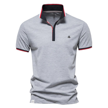 AIOPESON Summer Cotton Dot Printed Polo Shirts for Men Casual Social Business Mens Polos Short Sleeve Polo Men's Clothing