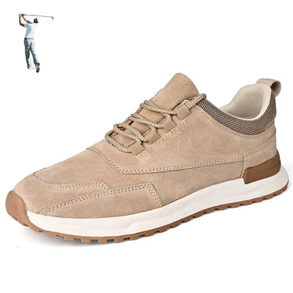 NEW Pigskin Leather Men Golf Sport Sneakers High Quality Male Golfer Athletic Training Shoes Spring Outdoor Walking Trainers