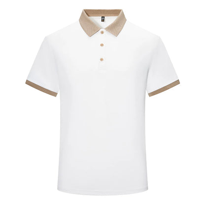 High Quality Sports Leisure Polo Shirts Patchwork Lapel collar short sleeved T-shirt Comfortable Golf men's Clothes summer