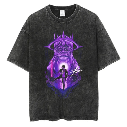Solo Leveling Pure Cotton T-shirts Manga Streetwear Summer Men Top Harajuku Y2k Male Clothing