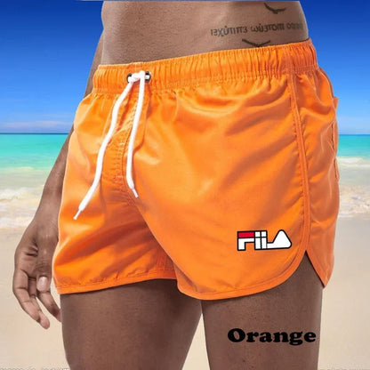 2025 Men's quick drying, breathable, multi-color printed beach shorts, three-way casual sports shorts