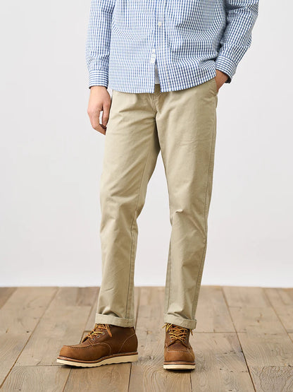 Autumn New Regular Straight Pants Men 320gsm Dark Washed Fabric Chinos Plus Size Trouseres