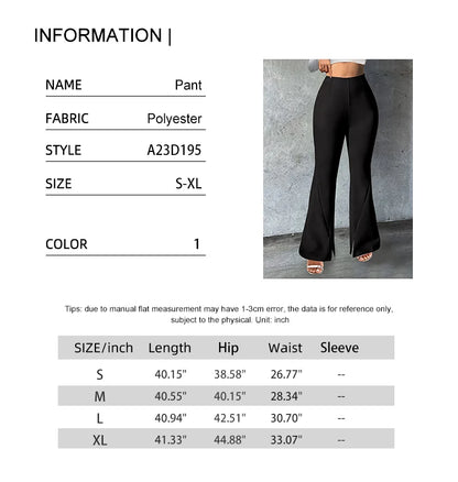 2024 Spring/Summer New Women's Plus Size Flip Flops Flared Pants Waisted Slit Pants 80's Party Yoga Pants