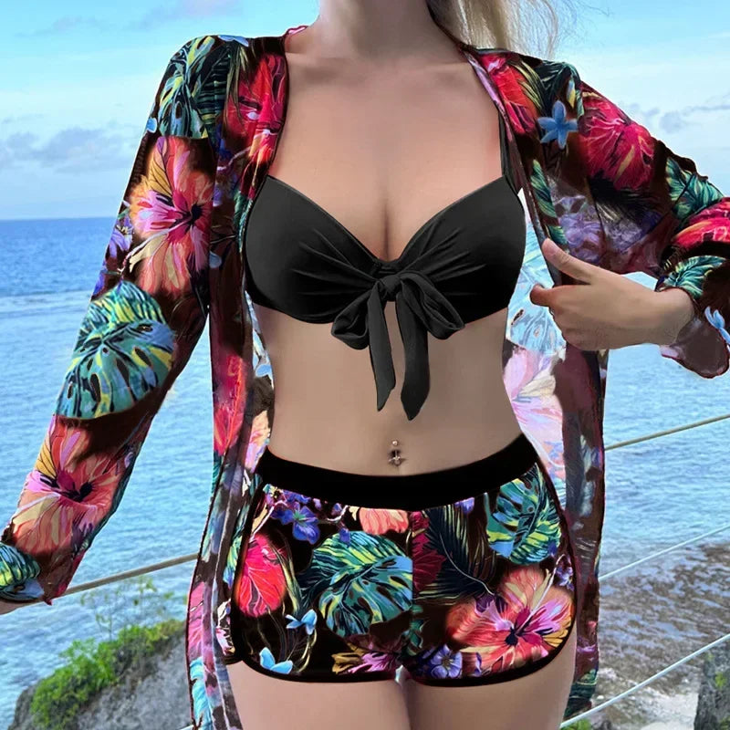 Print Separate Swimsuits Tankini Set Female Swimwear 2024 Sports Beach Wear Two-Piece Bathing Suit Pool Women Swimming Suit