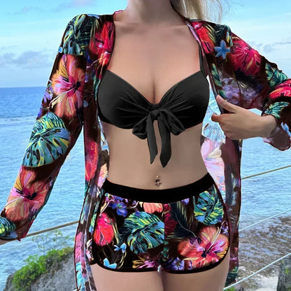 Print Separate Swimsuits Tankini Set Female Swimwear 2024 Sports Beach Wear Two-Piece Bathing Suit Pool Women Swimming Suit