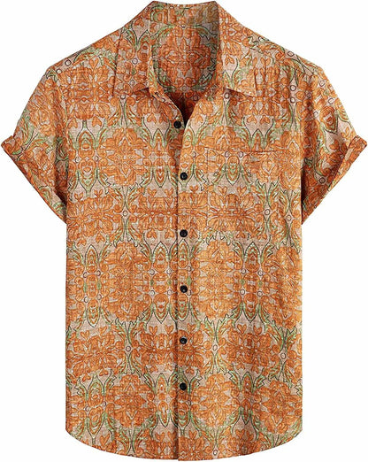 Summer Men's Hawaiian Shirt Casual Floral shirt Short sleeve single breasted beach tropical fashion oversized shirt