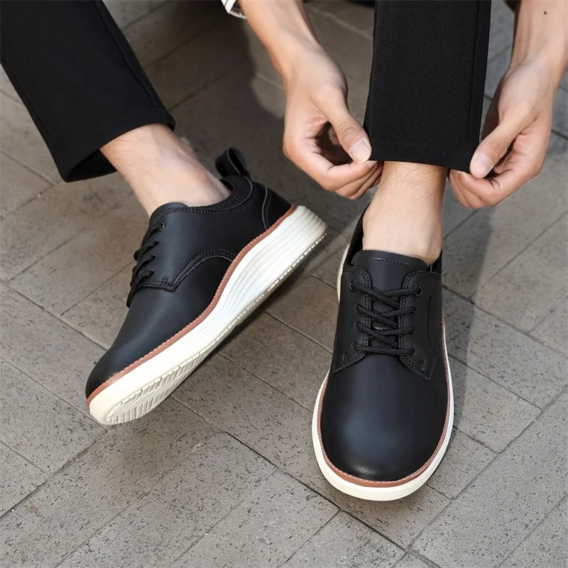 2025 New Men's Sneakers Classic Leather Casual Shoes Outdoor Fitness Running Shoes Light Walking Flat Luxury Tennis Shoes