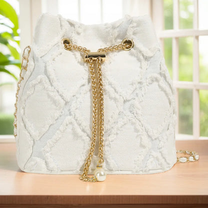 Denim Crossbody Bag Diamond Pattern Women Shoulder Bag Adjustable Strap Jean Purse Hobo Bag Travel Bag