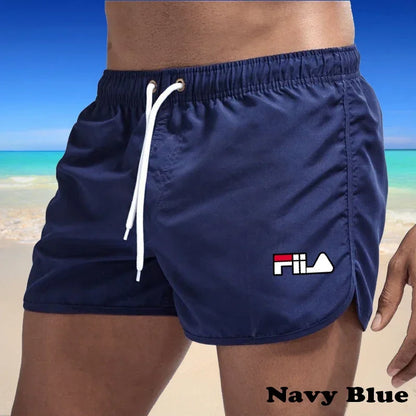 2025 Men's quick drying, breathable, multi-color printed beach shorts, three-way casual sports shorts