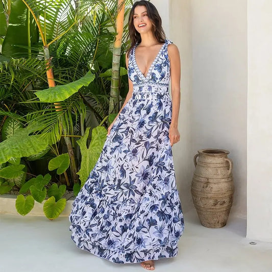 2025 Flaxmaker Vintage Printed Swimsuit and Sarong Swimwear Women Elegant Sleeveless Summer Swimwear Ladies Bathingsuit