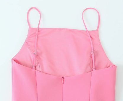 Ladies Pink Spaghetti Strap Dress