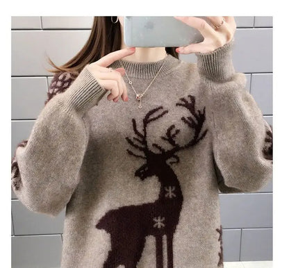 Autumn Winter New Long Sleeve Knitting Pullovers O-Neck All-match Loose Plus Size Sweet Sweaters Fashion Casual Women Clothing